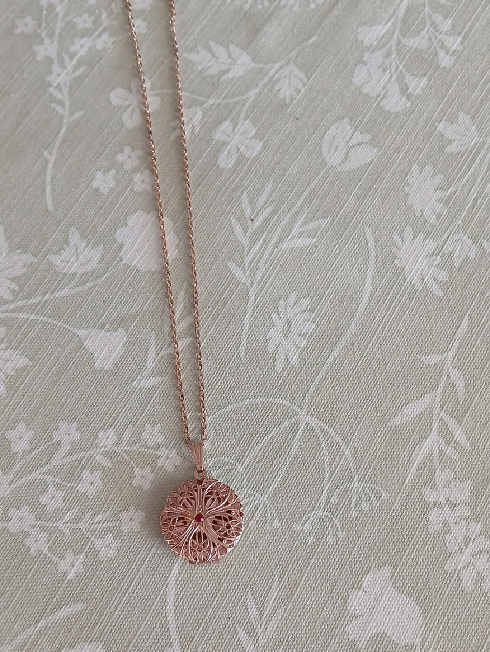Rose Gold Filigree Tree of Life Pendant Necklace Locket